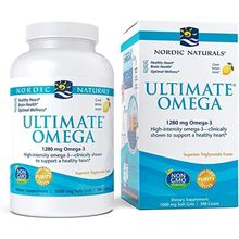 Nordic Naturals Ultimate Omega, 1280 mg Omega-3, For Healthy Heart, Branin & Optimal Wellness, Lemon Flavor, Non-GMO, 180 Soft Gels, 90 Servings
