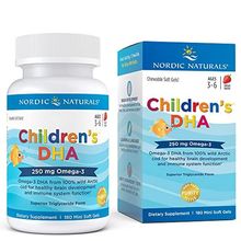 Nordic Naturals Children鈥檚 DHA, 250mg Omega-3 with Wild Artic Cod, For Brain Development & Immune Systme, Strawberry Flavor, Non-GMO, for Kids 3-6 Ages, 180 Mini Soft Gels