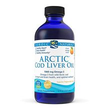 Nordic Naturals Arctic Cod Liver Oil, 1060mg Omega-3, For Heart & Brain Health, Optimal Wellness, Orange Flavor, Non-GMO, 8 fl oz, 237ml