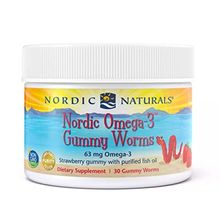 Nordic Naturals Omega-3 Gummy Worms, Strawberry 30 Gummies