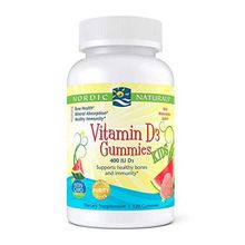 Nordic Naturals Vitamin D3 Gummies, 400 IU Vitamin D3, for Bone Health, Mineral Supports & Healthy Immunity, Wild Watermelon Flavor,Vegetarian, Non-GMO, 120 Gummies