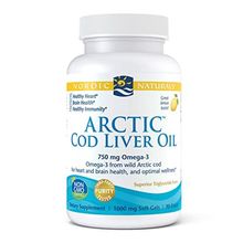 Nordic Naturals Arctic Cod Liver Oil Lemon Flavor 750 mg Omega -3 90 Softgels