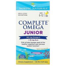 Nordic Naturals, Complete Omega Junior, Ages 6-12, Lemon, 283 mg, 90 Mini Soft Gels