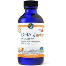Nordic Naturals Pro DHA Junior Liquid - Fish Oil, 170 mg EPA, 255 mg DHA, Support for Healthy Neurological, Nervous System, Eye, and Immune System Development*, 4 oz.