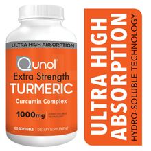 Qunol Extra Strength Turmeric Curcumin wtih Ultra High Absorption 1000mg 60 Softgels