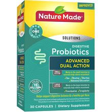 Nature Made Digestive Probiotics Advanced Dual Action Capsules, 15 Billion CFU per Serving, 30 Capsules