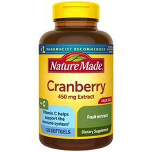 Nature Made Super Strength Cranberry Plus Vitamin C Supplement, 120 Count