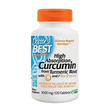 Doctor's Best, High Absorption Curcumin with C3 Complex and BioPerine, 1,000 mg, 120 Tablets