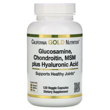 California Gold Nutrition, CGN, Glucosamine, Chondroitin, MSM Plus Hyaluronic Acid, 120 Veggie Caps
