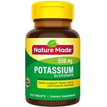 Nature Made Potassium Gluconate 550mg, 100 Tablets