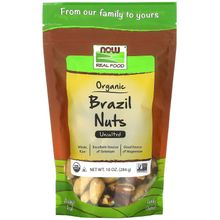 Now Foods, Real Food, Organic Brazil Nuts, Unsalted, 10 oz (284 g) NOW-07022