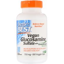 Doctor's Best Vegan Glucosamine Sulfate with GreenGrown Glucosamine 750 mg 180 Veggie Caps