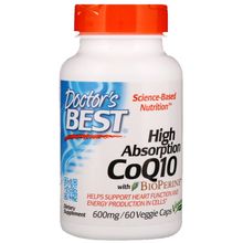 Doctor's Best, High Absorption CoQ10 with BioPerine, 600 mg, 60 Veggie Caps