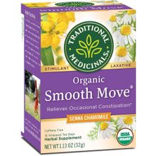 Traditional Medicinals Organic Smooth Move Chamomile 16 no.s Wrapped Tea bag Herbal Supplement 113 Oz (32g)