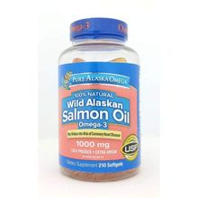 Pure Alaska Omega-3 Wild Alaskan Salmon Oil 1000mg Softgels 210-Count