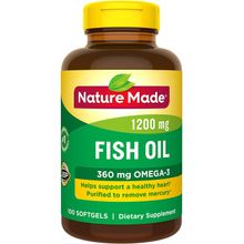 Nature Made Fish Oil, Omega-3, 1200mg, 100 Softgels