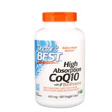 Doctor's Best High Absorption CoQ10 with BioPerine 400mg 180Veggie Caps
