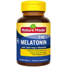 Nature Made, Melatonin + L-Theanine, 200 mg, 60 Softgels