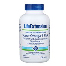 Life Extension Omega Foundations Super Omega-3 Plus, 120 Softgels