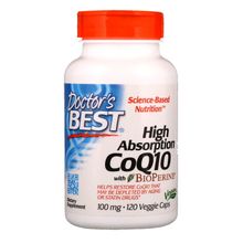 Doctor's Best, High Absorption CoQ10 with BioPerine, 100 mg, 120 Veggie Caps
