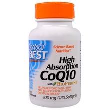 Doctor's Best, High Absorption CoQ10 with BioPerine, 100 mg, 120 Softgels DRB-00183
