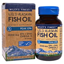 Wiley Finest, Wild Alaskan Fish Oil, Peak EPA, 1250 mg, 30 Fish Softgels WIF-00401