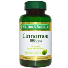 Nature's Bounty, Cinnamon, 1000 mg, 100 Capsules