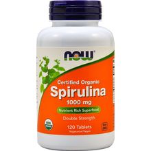 Now Foods, Certified Organic Spirulina 1000 mg 120 Tablets