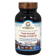 Nutrigold - Omega-3 Sustainable Wild Alaskan Fish Oil Triple Strength 2100 mg. - 60 Softgels