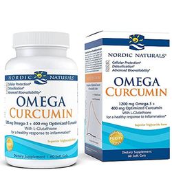 Nordic Naturals Omega Curcumin, 1200mg Omega-3 + 400mg Optimized Curcumin, For Inflamation, Cellular Protection, Detoxification, Non-GMO, 60 Soft Gels, 30 Servings
