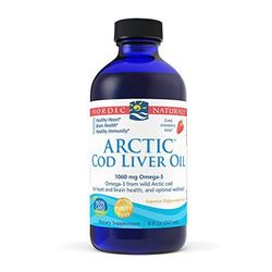 Nordic Naturals Arctic Cod Liver Oil Strawberry Flavor 1060 mg Omega-3 8 fl oz 237 ml