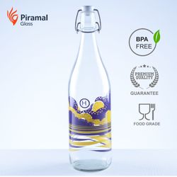 Piramal Glass Food Grade Water Bottle - Glass Water Bottle 1000 ML - Glass Water Bottle Eco Friendly - Glass Water Bottle H2o - BPA Free Water Bottle 1 Litre