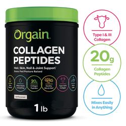 Orgain Collagen Peptides Protein Powder Unflavored 1 lb