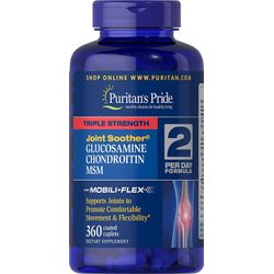 Puritan's Pride Triple Strength Glucosamine, Chondroitin & MSM Joint Soother - 360 Caplets