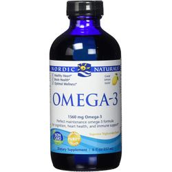 Nordic Naturals Omega-3 Liquid - Aids in Cognition, Heart Health, and Immune Support, Lemon Flavor, 8 Ounces