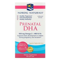 Nordic Naturals Prenatal DHA Unflavored Formula 830mg 90Soft Gels