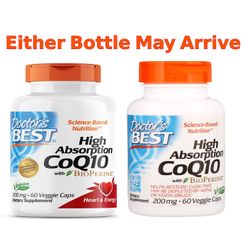 Doctor's Best, High Absorption CoQ10 with BioPerine, 200 mg, 60 Veggie Caps