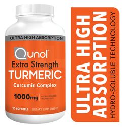 Qunol Extra Strength Turmeric Curcumin with Ultra High Absorption 1000mg, 30 Softgels