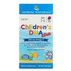Nordic Naturals Children's DHA Xtra Ages 3-6 Berry 636mg 90Mini SoftGels