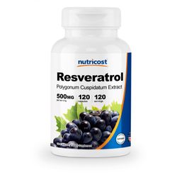 Nutricost Resveratrol 500mg Per Serving 50%Trans Resveratrol 120Capsules