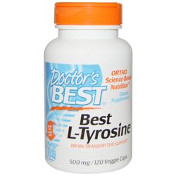 Doctor's Best, Best L-Tyrosine 500 mg, 120 Veggie Caps DRB-00316